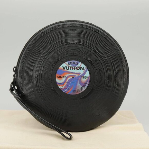 LOUIS VUITTON Disc Pouch Leather Black M81777 LV Auth 98260SA - Picture 13 of 15